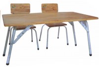 bàn ghế mầm non gỗ cao su (Mã:BG-007)